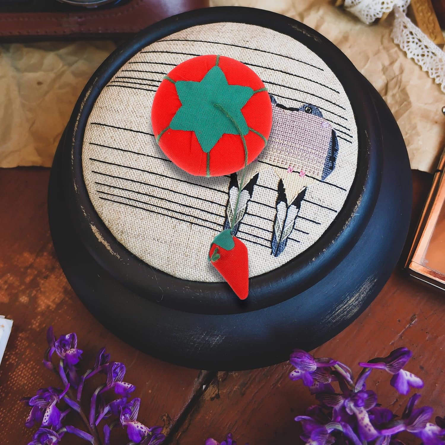Lurrose 30Pcs Pin Cushion: Sewing Tomato Pincushion - Tomato Pin Cushion for DIY Handcraft Tool Cross Stitch Sewing