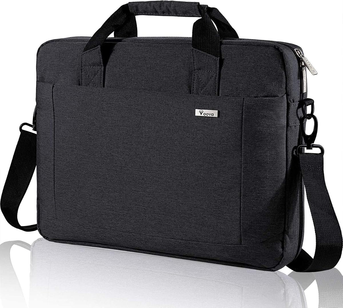 17.3-17 Inch Laptop Bag, Computer Bag, MacBook Bag, Black | Expandable splash-proof 17.3-inch laptop messenger bag with removable strap; fits MacBook, HP, Dell, Lenovo and Asus