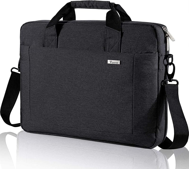 17.3-17 Inch Laptop Bag, Computer Bag, MacBook Bag, Black | Expandable splash-proof 17.3-inch laptop messenger bag with removable strap; fits MacBook, HP, Dell, Lenovo and Asus