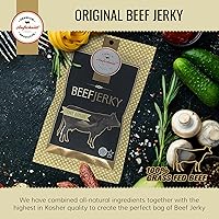 Vista 2 de Aufschnitt - Carne seca alimentada con pasto, baja en sodio, certificada Kosher, fabricada en Estados Unidos, apta para dieta cetogénica, paquete