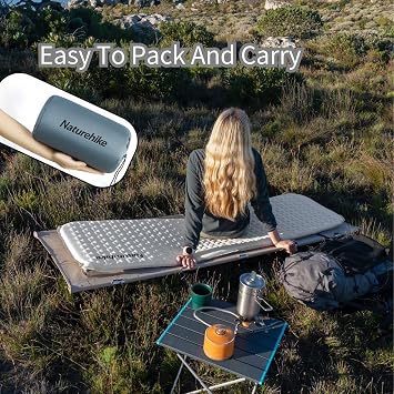 windhike Naturehike 77.16x25.59x 1.37 Large Self Inflating Sleeping Pad, 1.63lbs Ultralight Sleeping Mat for Camping&Backpacking, Compact Hiking Outdoor Inflatable Air Mattress (Gray)