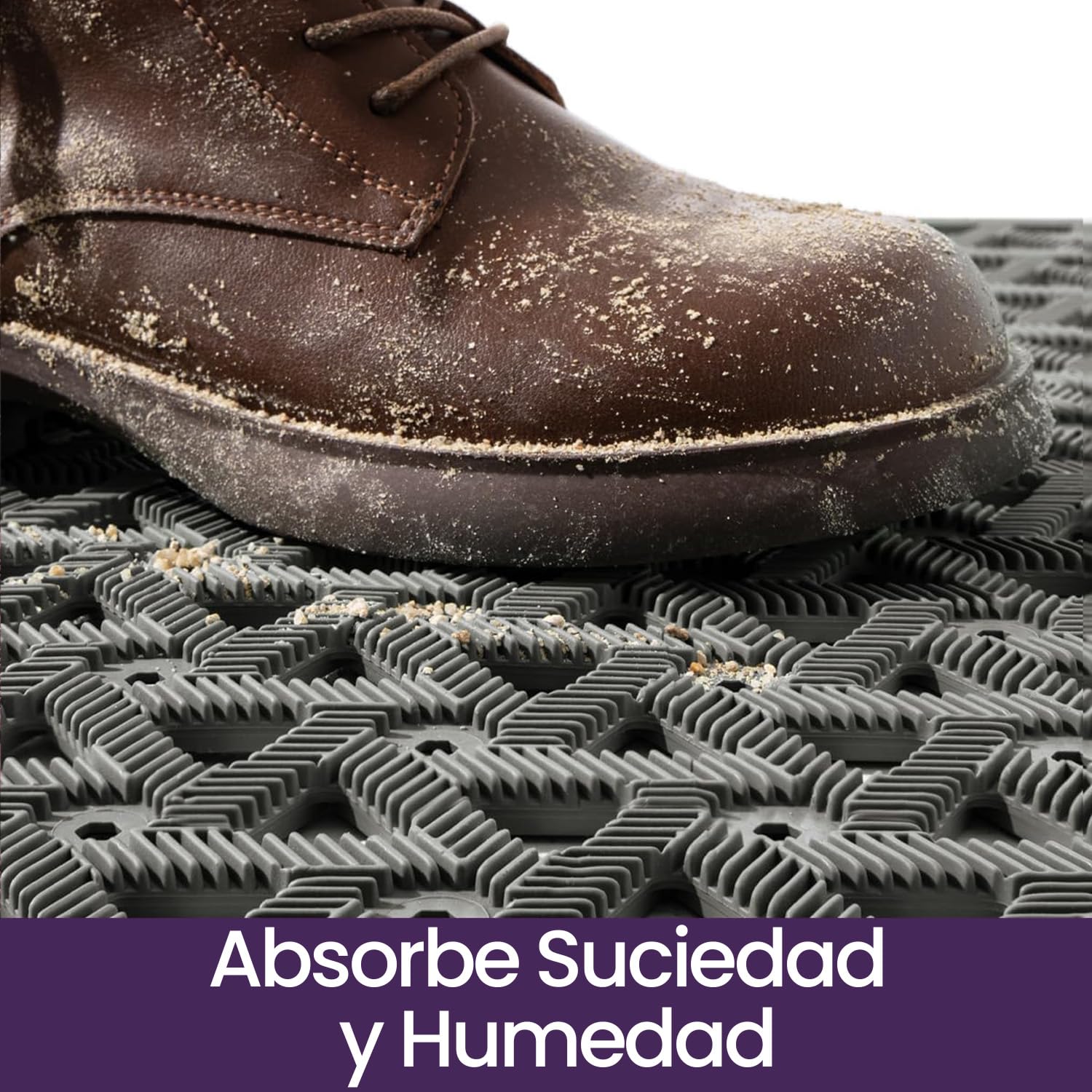 DEXI Felpudo Exterior 61 x 91 cm, Alfombra Entrada Casa Antideslizante con Orificios de Drenaje, Felpudos Impermeable y Resistente para Puerta Principal, Terraza y Balcón, Gris