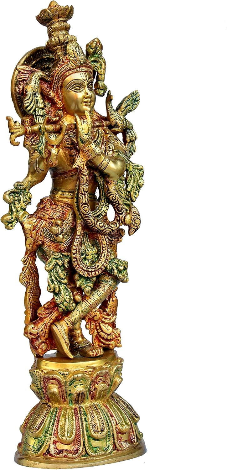 Size 18 eSplanade Brass Radha Krishna Kishan Murti Idol Statue Sculpture | Pooja Idols | Home Decor (18 Inch)