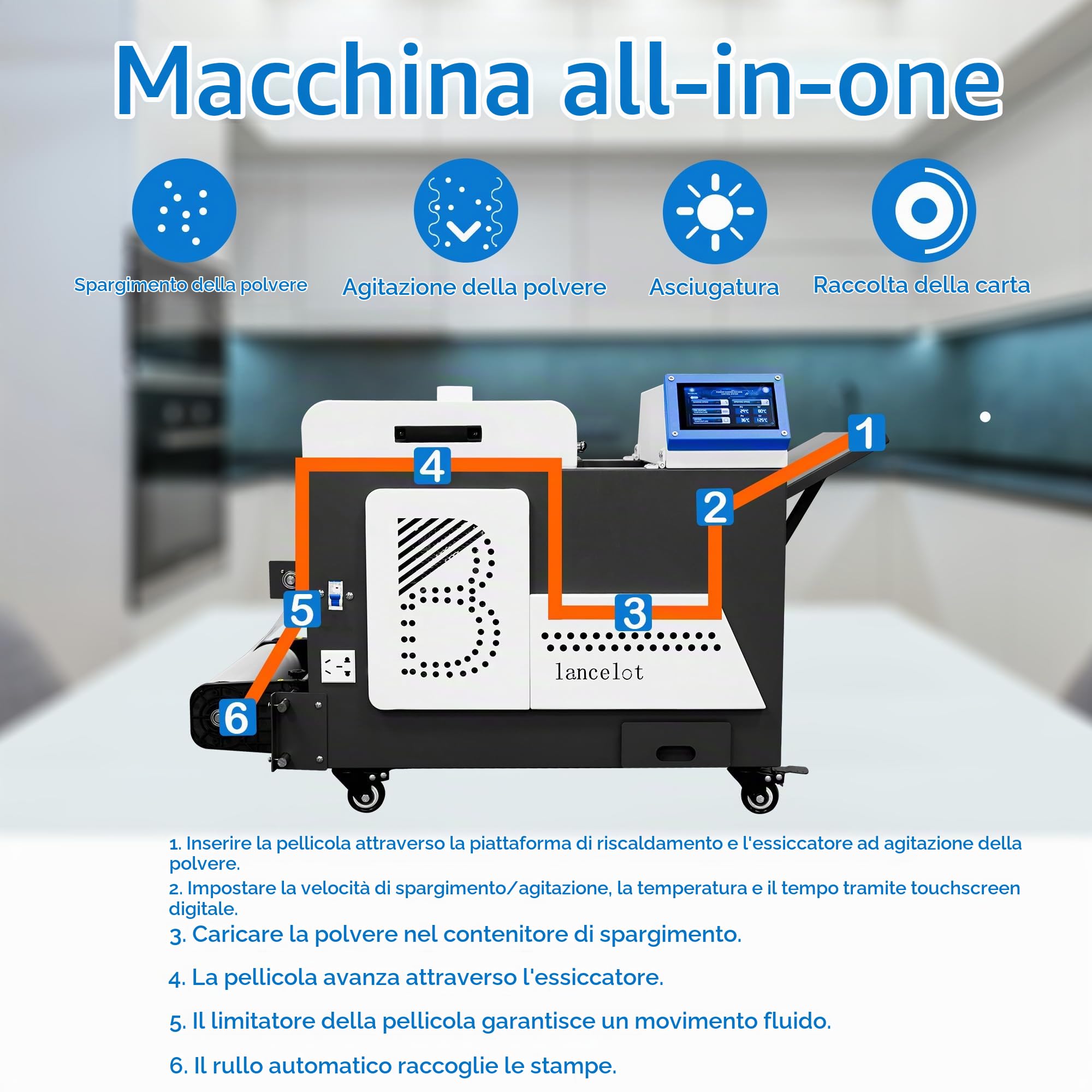 Lancelot Pacchetto stampante M1630 Pro-DTF: stampa per t-shirt 2 volte più veloce con sistema di inchiostro intelligente e doppia gestione della carta - Soluzione completa di stampa su tessuto per