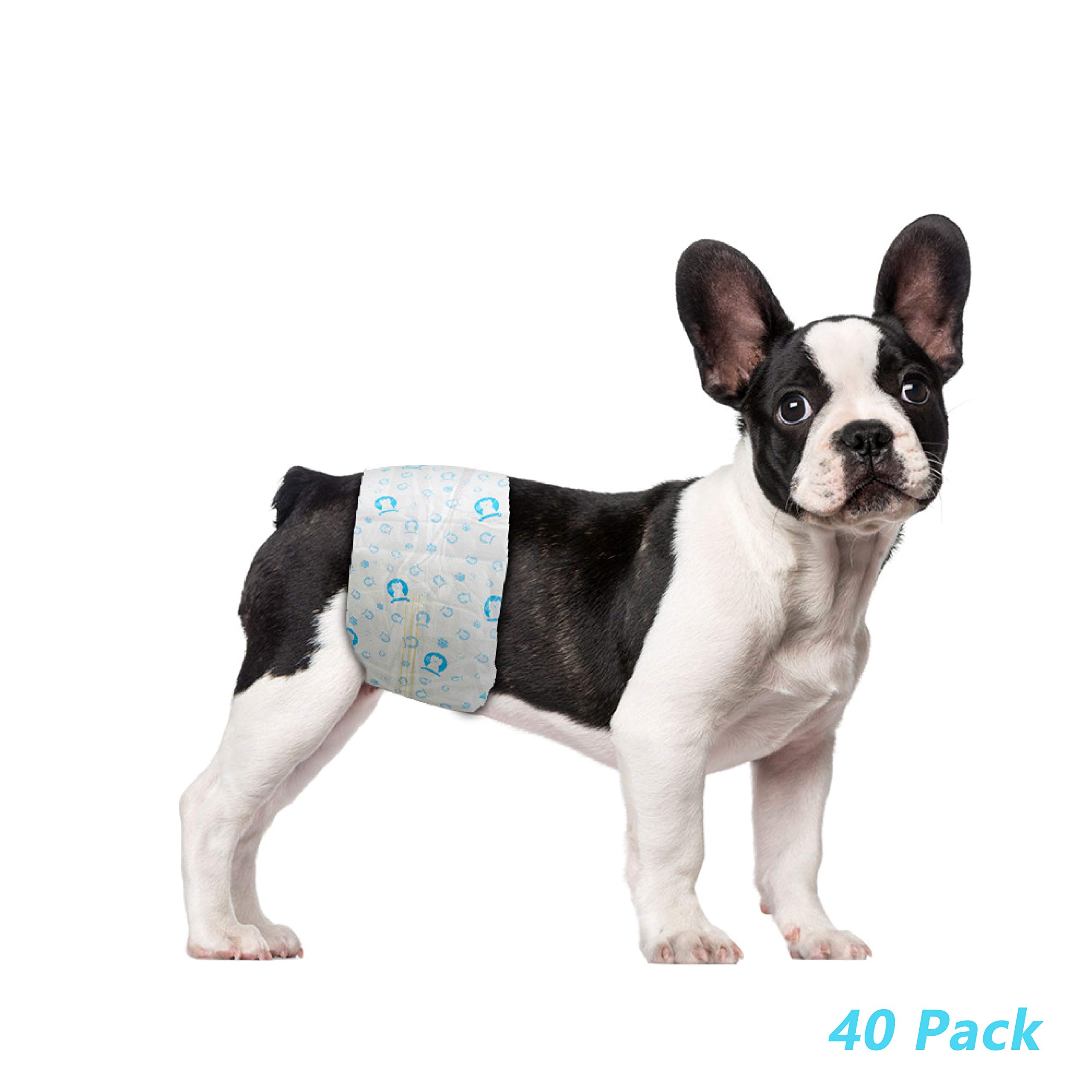 ScratchMe Disposable Male Diaper Super Absorbent and Leak Proof Excitable Urination or Incontinence 40 Count Small White