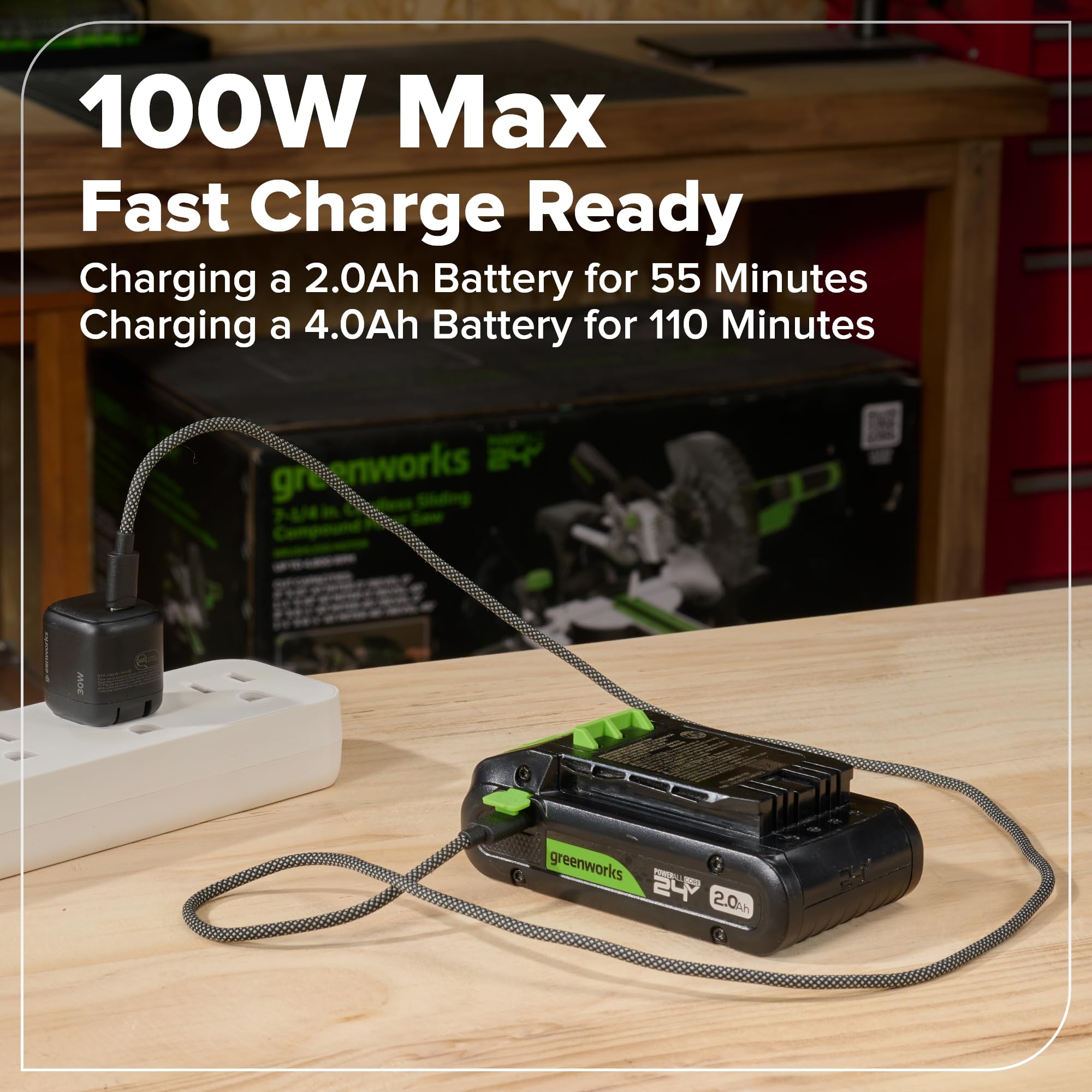 Greenworks 24V Trapano Avvitatore a Batteria 45Nm Brushless Trapano Avvitatore Batteria, luce di lavoro a LED, frizione 18 + 1, batteria USB-C 2.0Ah (12.000mAh), caricabatteria USB-C da 30W DD345