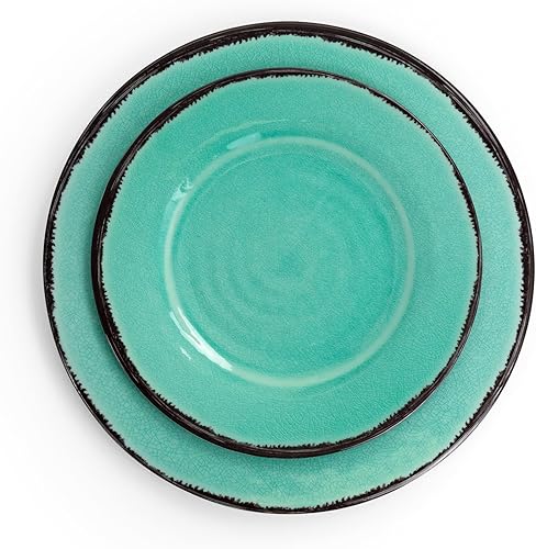 Vista 58 de Elama Vajilla ligera, 12 piezas, azul y marrón