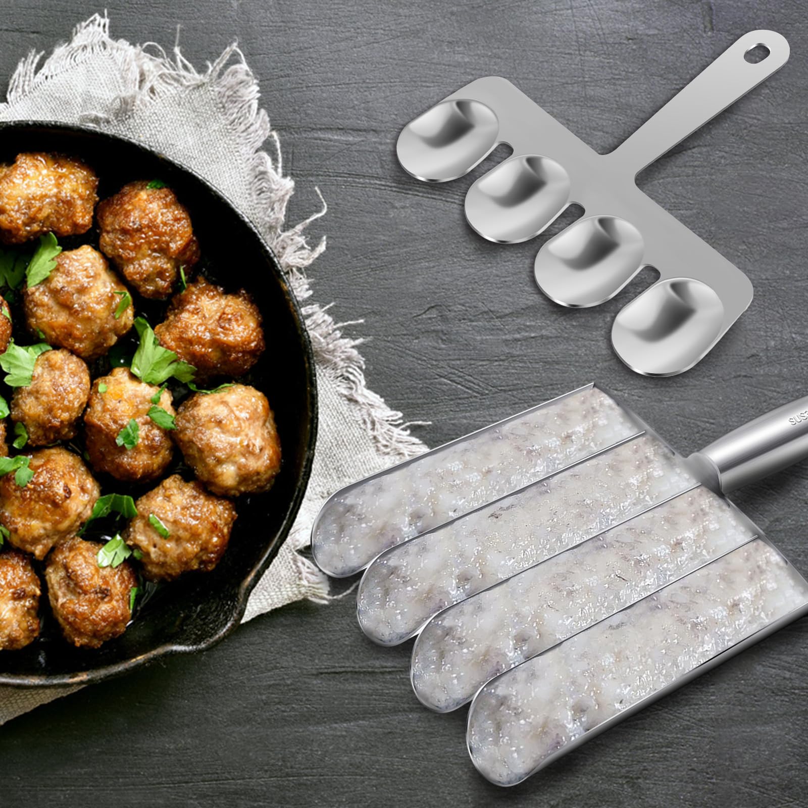 Fabricant De Boulettes De Viande ABS - Moule à Boulettes Farci 4 En 1 Pratique