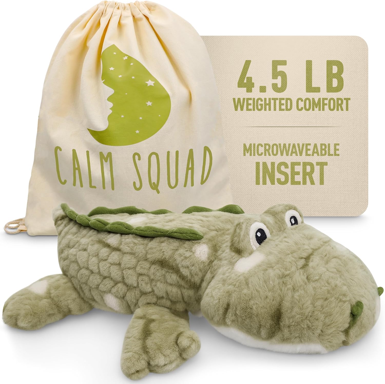 4.5 lbs Ollie the Alligator Weighted Stuffed Animal – Warm Weighted Plush Animals – Huggable Comfort Alligator Stuffed Animal, Weighted Stuffed Animals for Adults – Weighted Plush