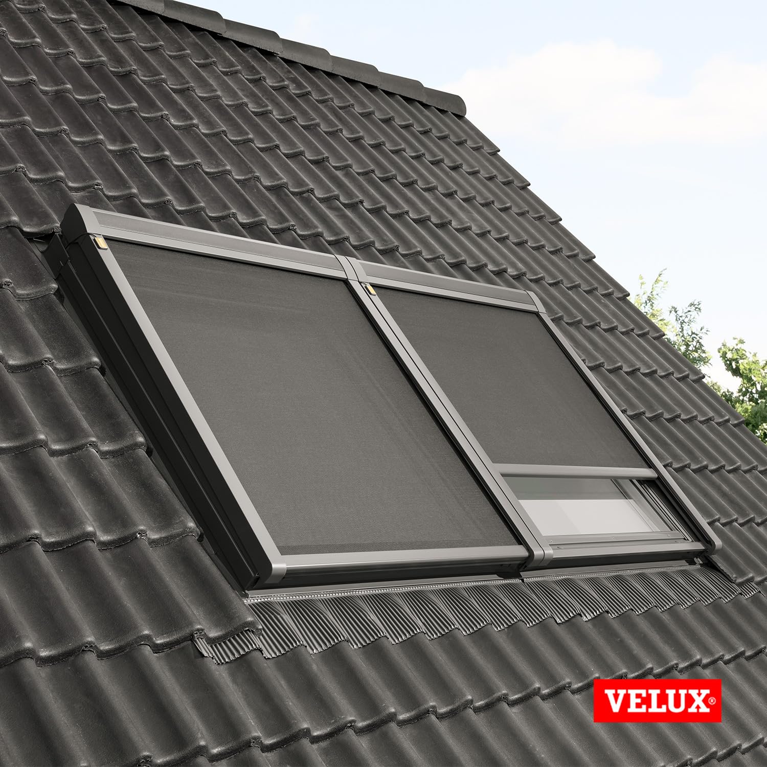 VELUX Elektrisch Hitzeschutz-Markise, PK06, P06, Schwarz