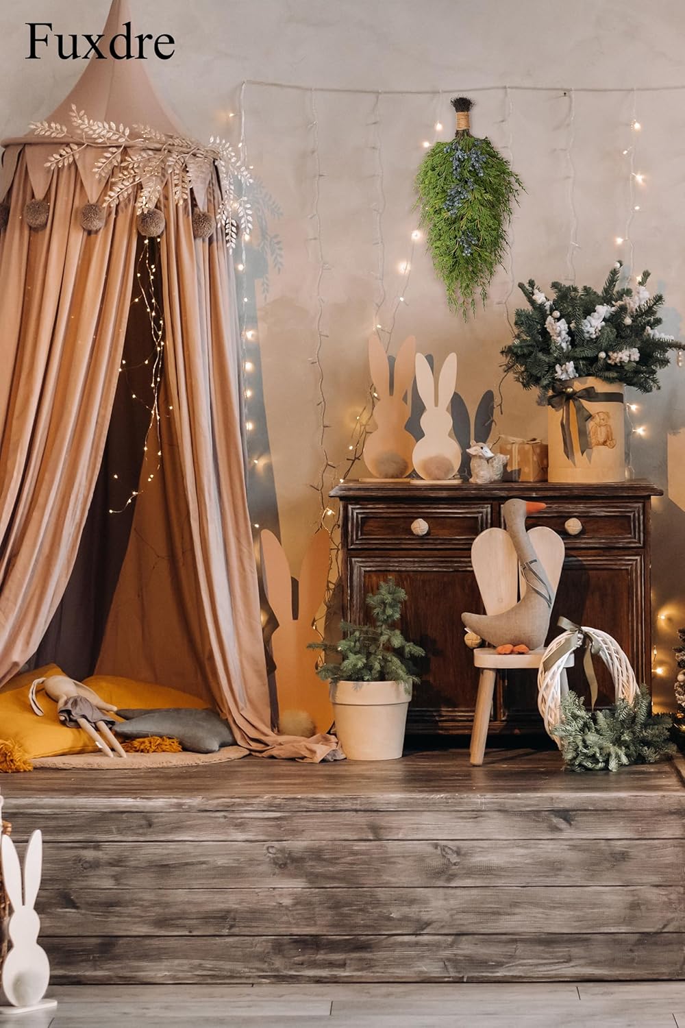 20" Christmas Artificial Juniper Swag Blueberries Teardrop Front Door Decoration Pine Cedar Real Touch Xmas Faux Evergreen Juniper Swag with Hanging Ring for Windows Wall Stair Outdoor Decor