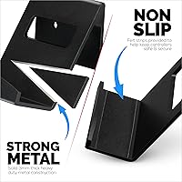 Vista 2 de BRAINWAVZ 2 Pack Metal Controller Holder Stand Wall Mount for Xbox, PS5, PS4, PC & More Gaming Accessories, Adhesive & Screw Universal Fit (Black)