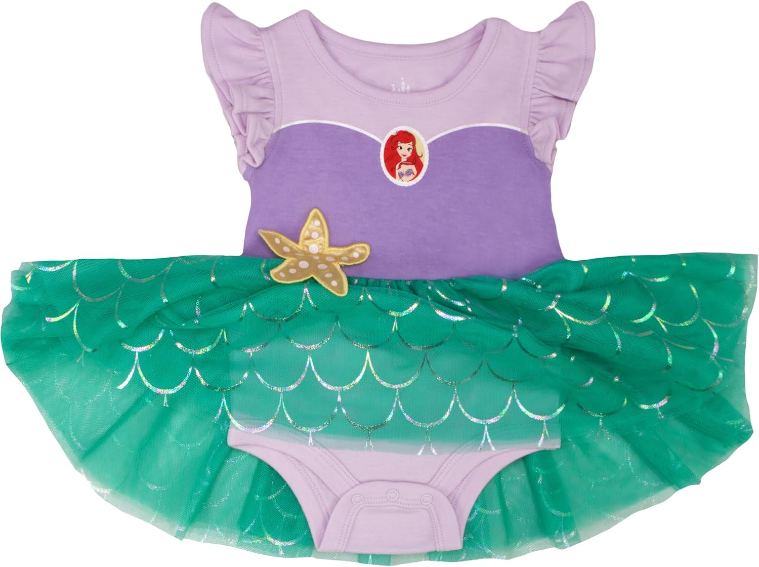 Magic Threadz Disney Clothes Baby Girls Cosplay Bodysuit Dress, Minnie Mouse, Cinderella & Ariel, Soft One-Piece (0–24M)
