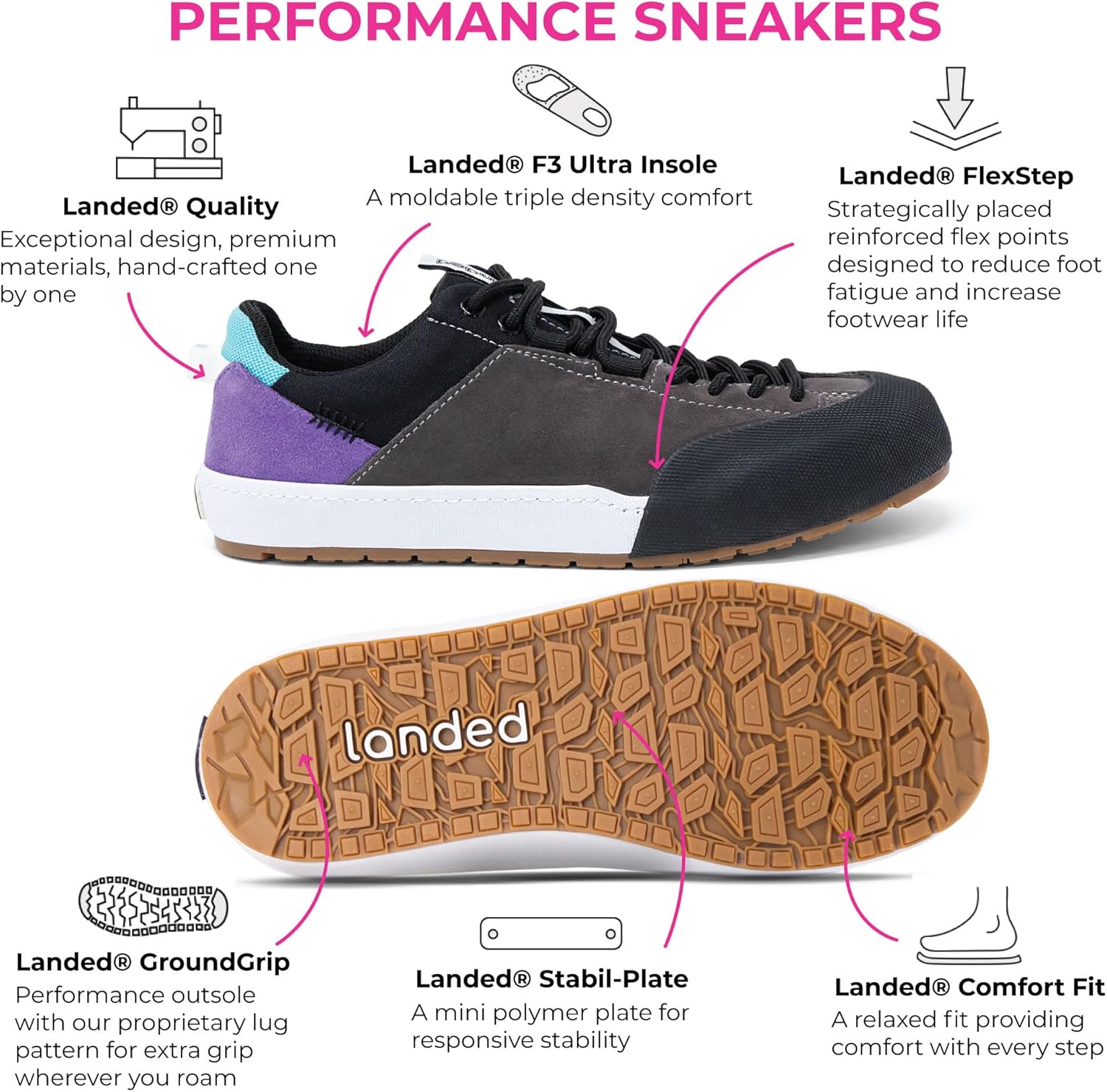 LANDED The Switchback Outdoor Approach Shoes Unisex Walking Shoes