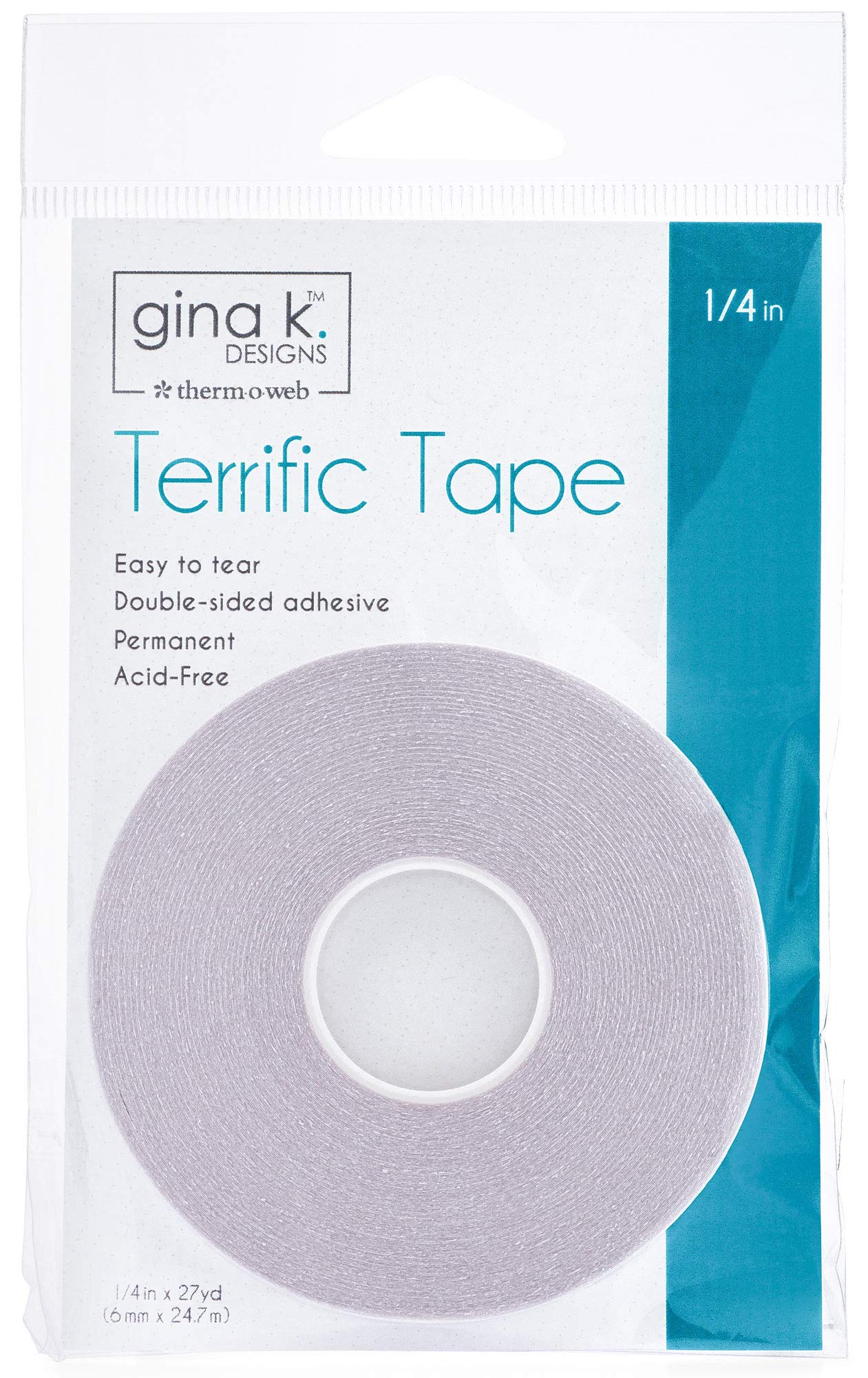 Gina K DesignsGina K Designs GINA K Terrific Tape Clear, 1/4 Inch x 27 Yards