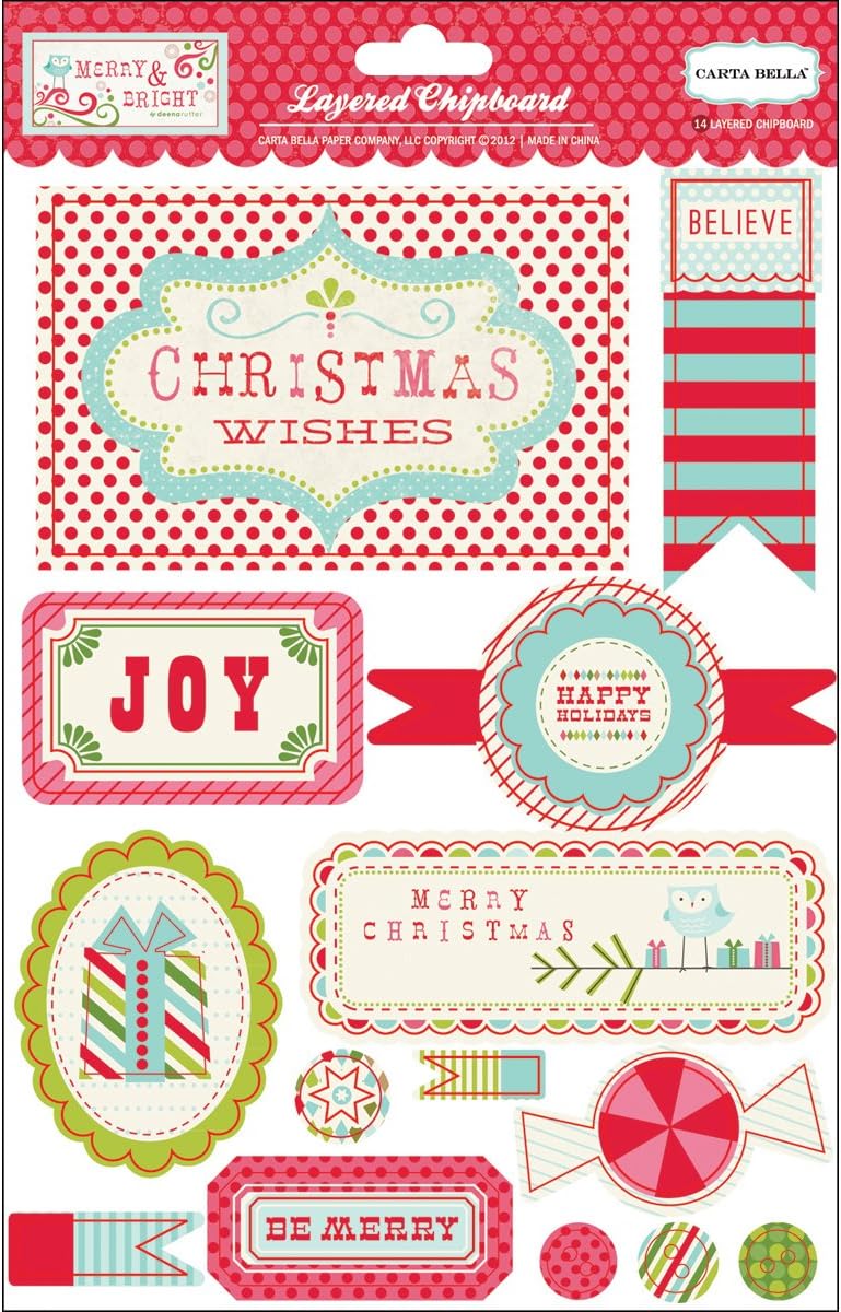 Carta Bella Layered Chipboard Merry & Bright