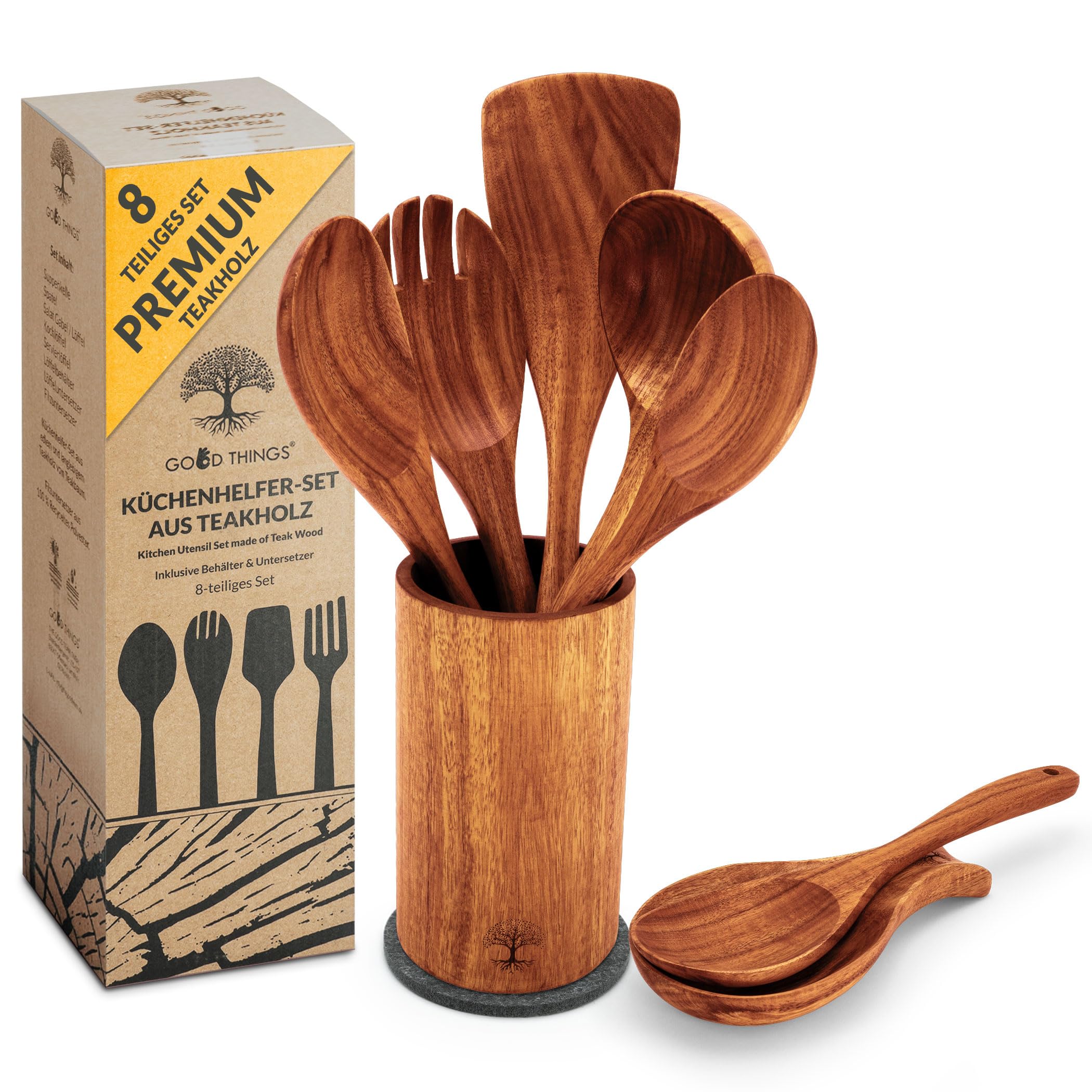 Natuurlijke Teakhouten Kookgerei Set - Belleza