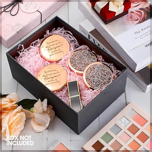 Miniatura 4 de Roowest 30 piezas de espejo compacto inspirador Sometimes You Forget You're Awesome Regalos de agradecimiento para mujeres, empleados, compañeros de
