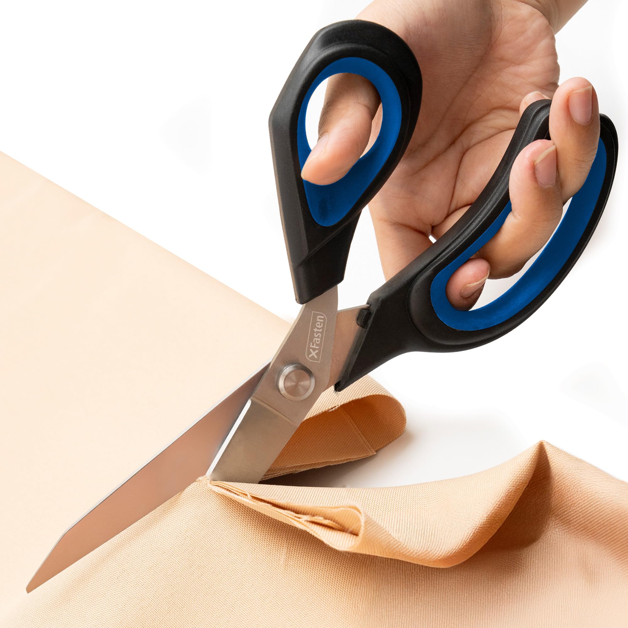 Ciseaux professionnels de couture robustes XFasten bleu pour tissu