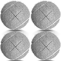 ZUJEAM Pre-Cut Tennis Balls for Walkers - Heavy Duty Glide Balls for Chairs, Desks, Furniture Legs & Floor Protection, 4PCS Gray