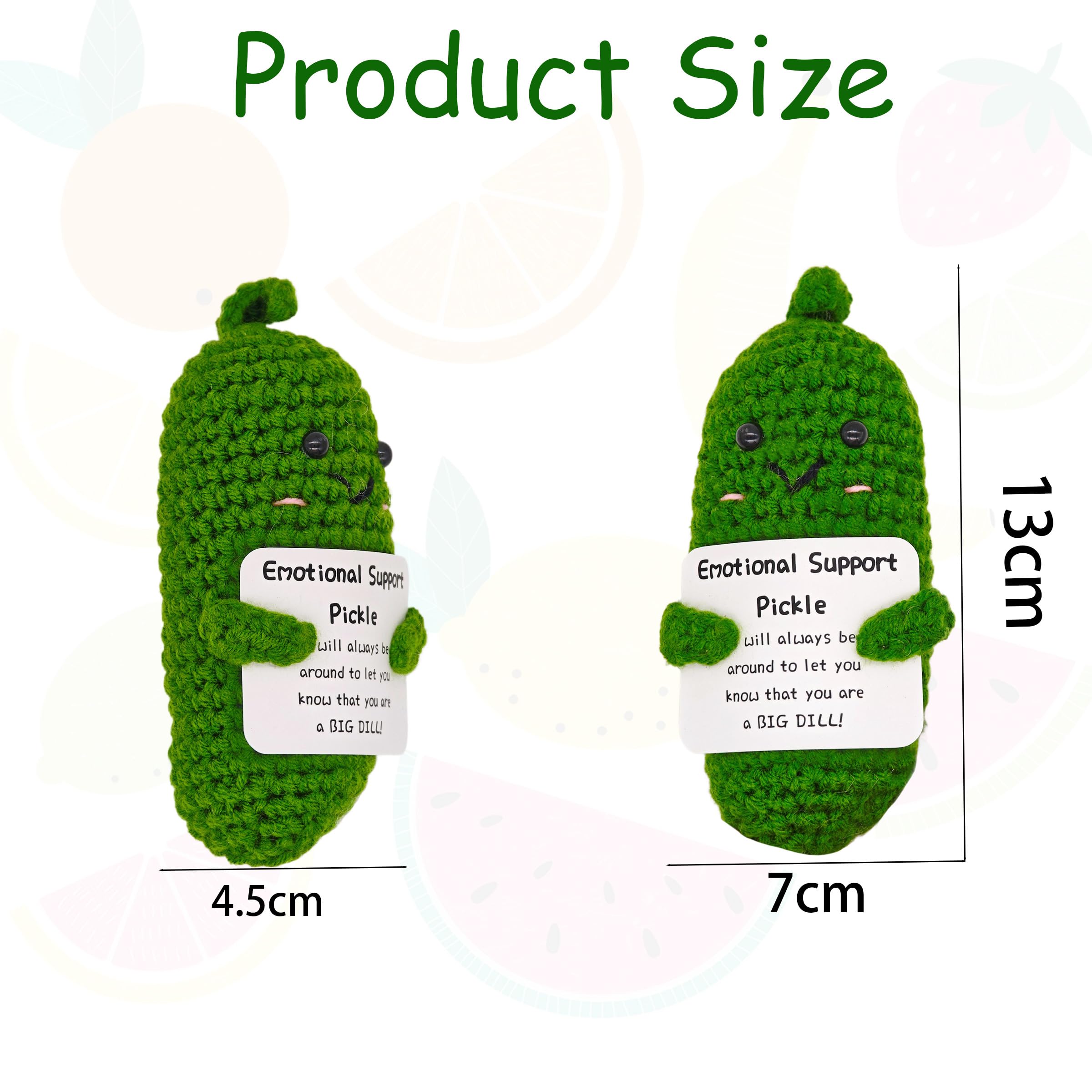 Emotional Encouraging Support Pickle,Funny Encouraging Pickle with Emotional Encouraging Card,Cute Knitted Crochet Dolls Soft Plush for Friend Gifts(Emotional Pickle) - Image 2