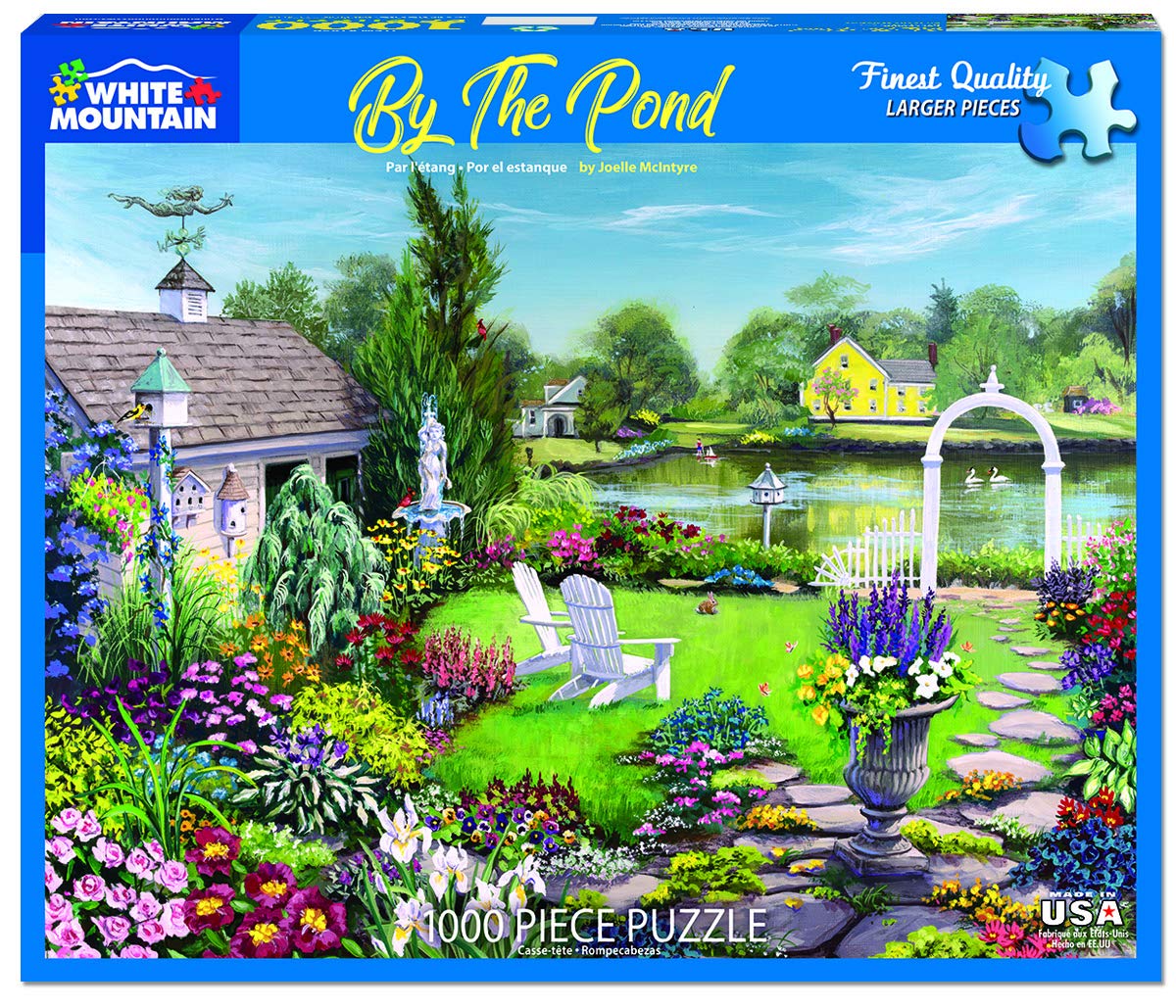 White Mountain Puzzles by The Pond - 1000 Piece Jigsaw Puzzle