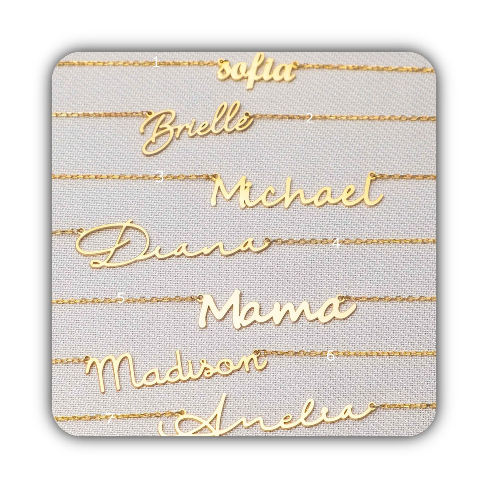 Oro collar con nombre, personalizado a medida plata madre’s día Navidad