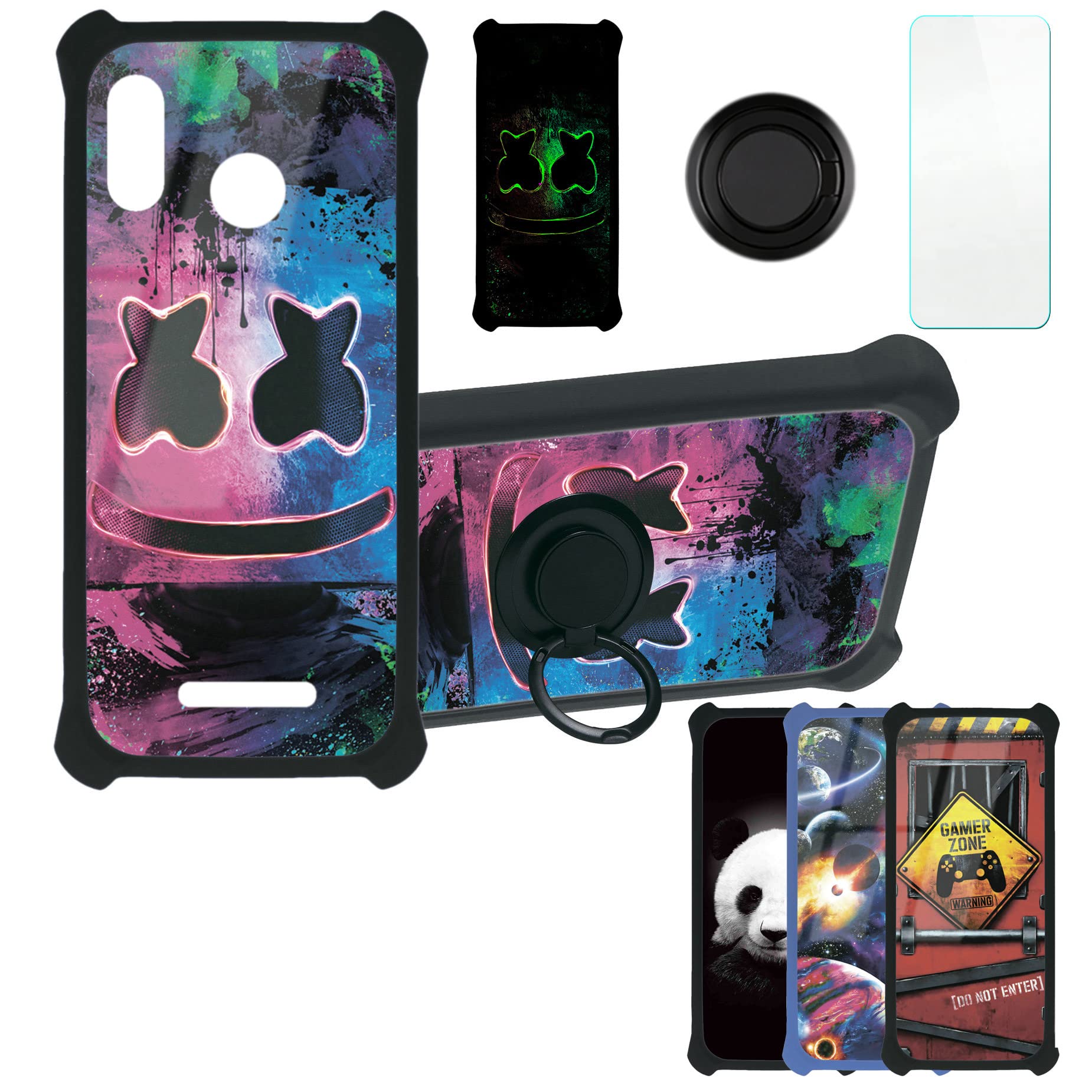 Aroepurt Vortex V23 Case Compatible with Vortex V23 4g Phone Case Cover  [with Tempered Glass Screen Protector][Hard PC + Soft Silicone][Ring  Support]
