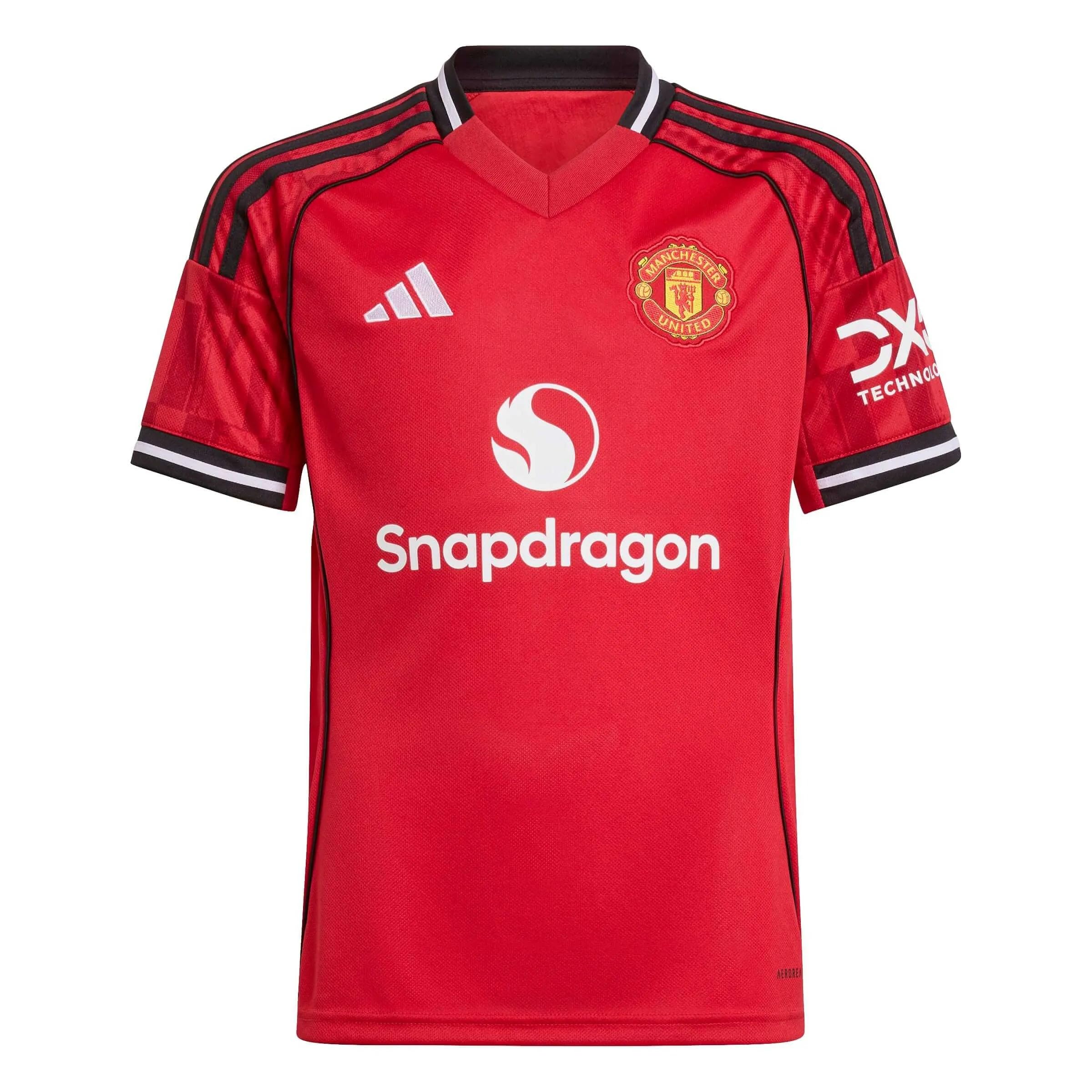 adidas Manchester United Home Youth Soccer Jersey 25/26, Red, Large