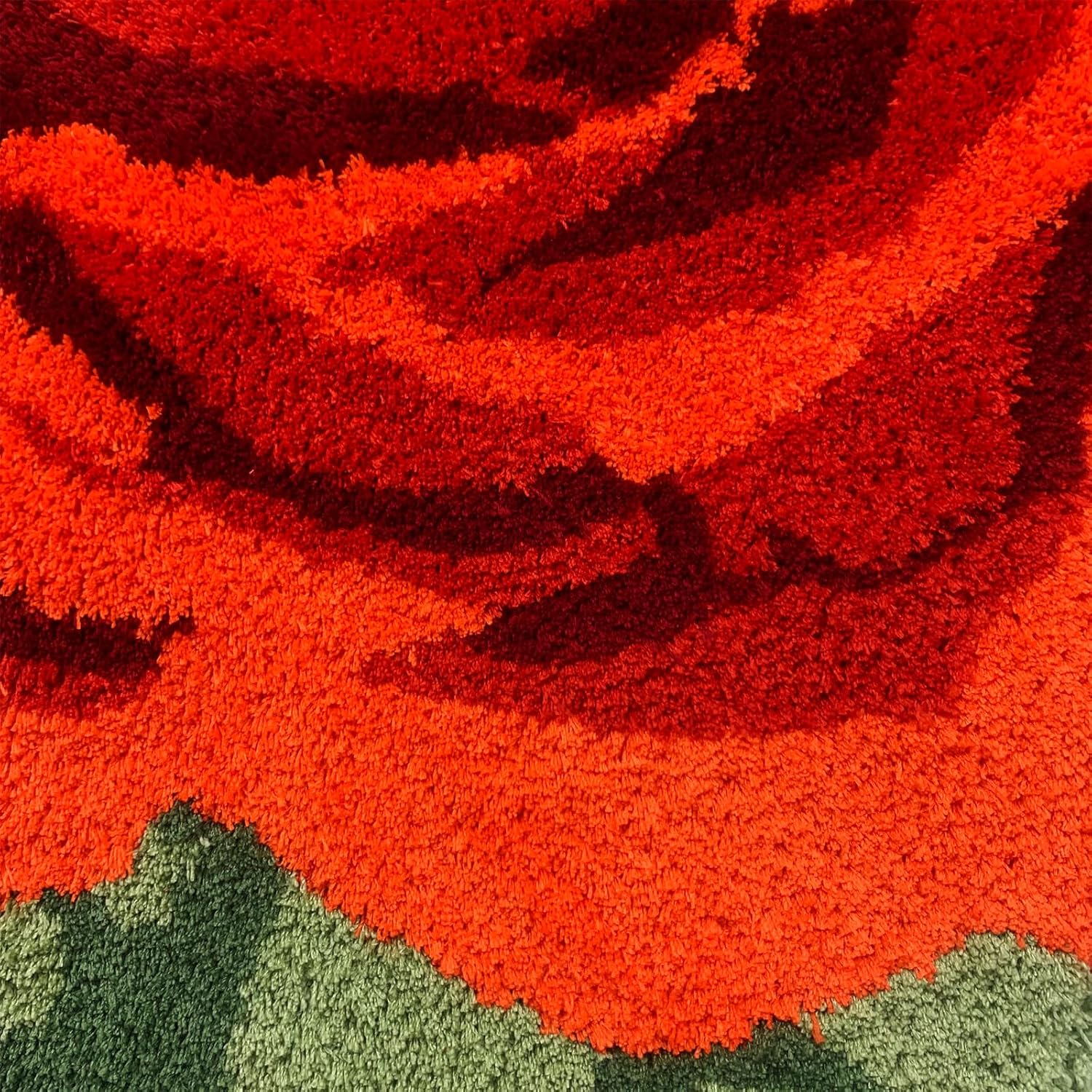 USTIDE Fluffy Rose Rug,Soft Rose Bath Rug Handmade Doormat Rug Modern Carpets Washable Floor Mat for Bathroom,Porch Door High Pile