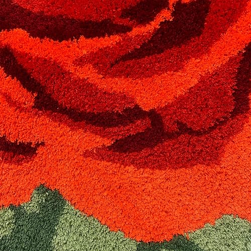 Miniatura 3 de USTIDE Alfombra esponjosa de color rosa, suave y lanudo hecha a mano, alfombra moderna, lavable, para sala de estar, lavandería, pasillo, baño, pelo