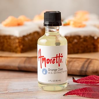 Amoretti - Orange Zest Extract Water Soluble 2 oz - Highly Concentrated & Perfect For Pastry, Savory, Brewing, and more, Preservative Free, Vegan, Kosher Pareve, Keto Friendly