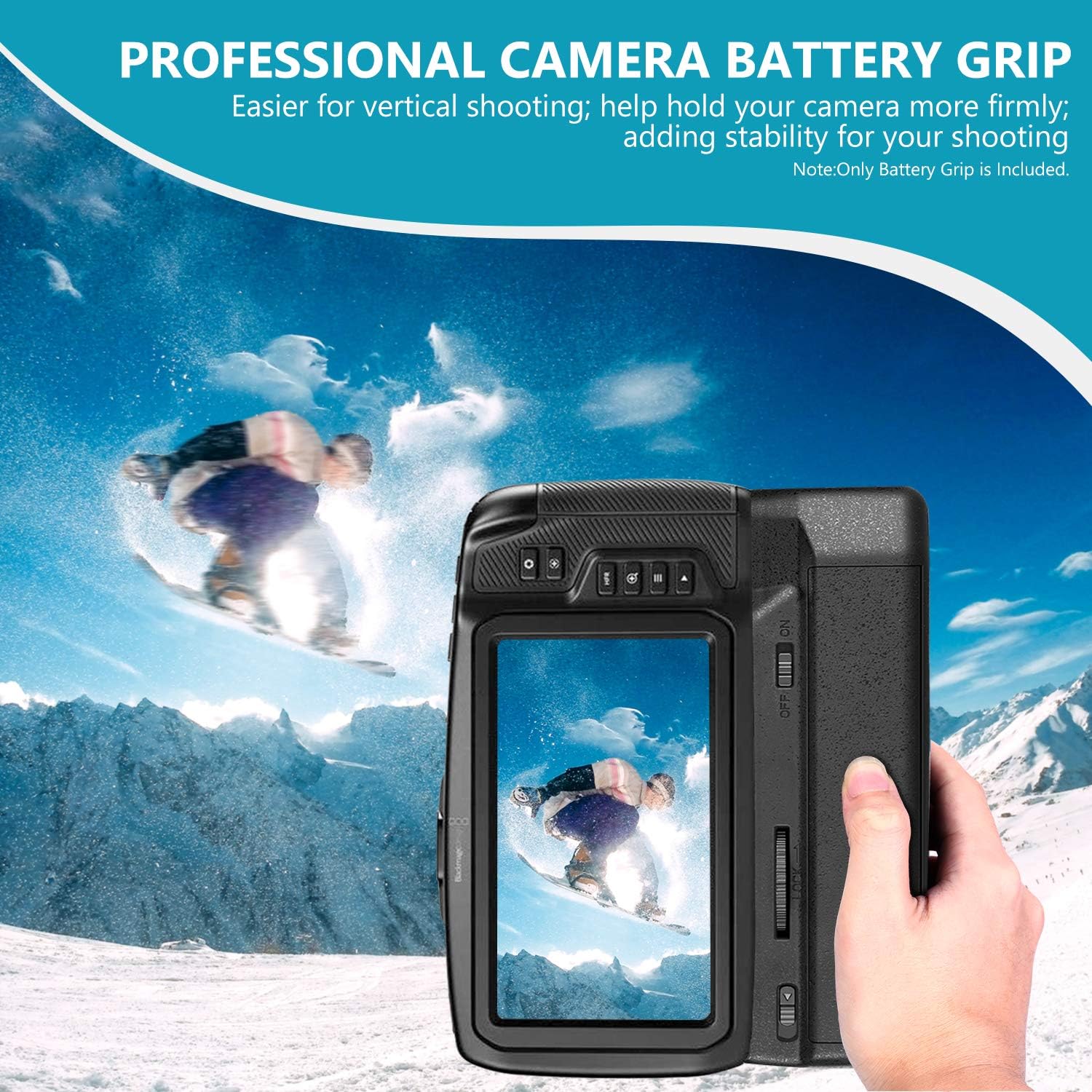 Exсluѕіvе Neewer HM Battery Grip Compatible with Blackmagic Pocket Cinema Camera 6K 4K with Type-C USB Adapter, Only Works with LP-E6/E6N Battery (Battery Not Included)