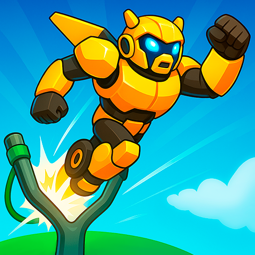 Robot Flight Evolution – epic robot flight simulator style game with slingshot launch, flight control, avoid obstacles, distance challenge and satisfying gameplay