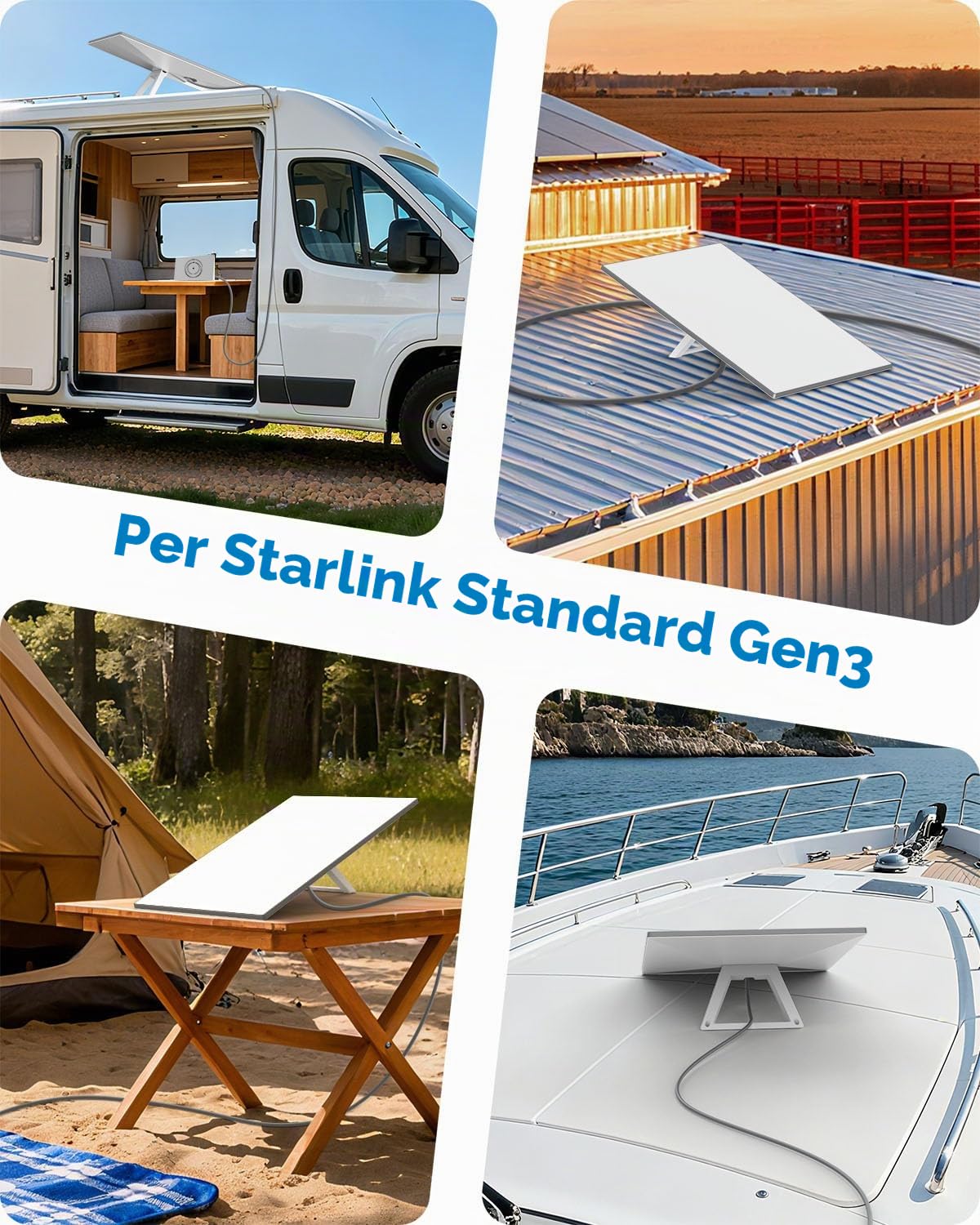SUNGUY 30M Starlink Gen 3 Cavo Starlink Standard Generation 3, cavo di prolunga di ricambio impermeabile Starlink, accessori satellitari Star Link Standard V3 (100FT/30M)