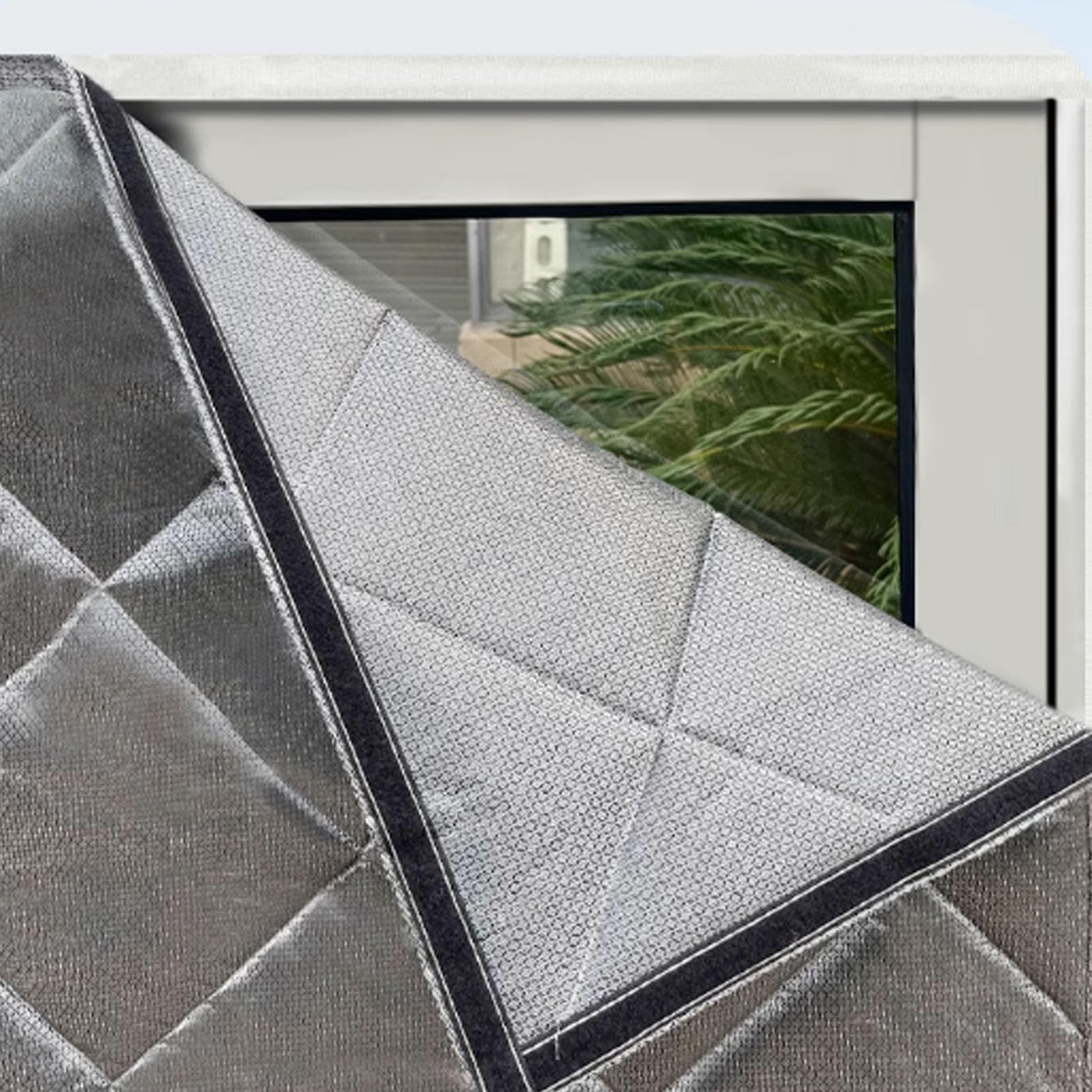 Kit di isolamento per finestre in cotone a grandezza naturale personalizzabile per l'inverno, per tenere fuori il freddo, antivento e isolante acustico, tenda protettiva termica 180 x 180 cm