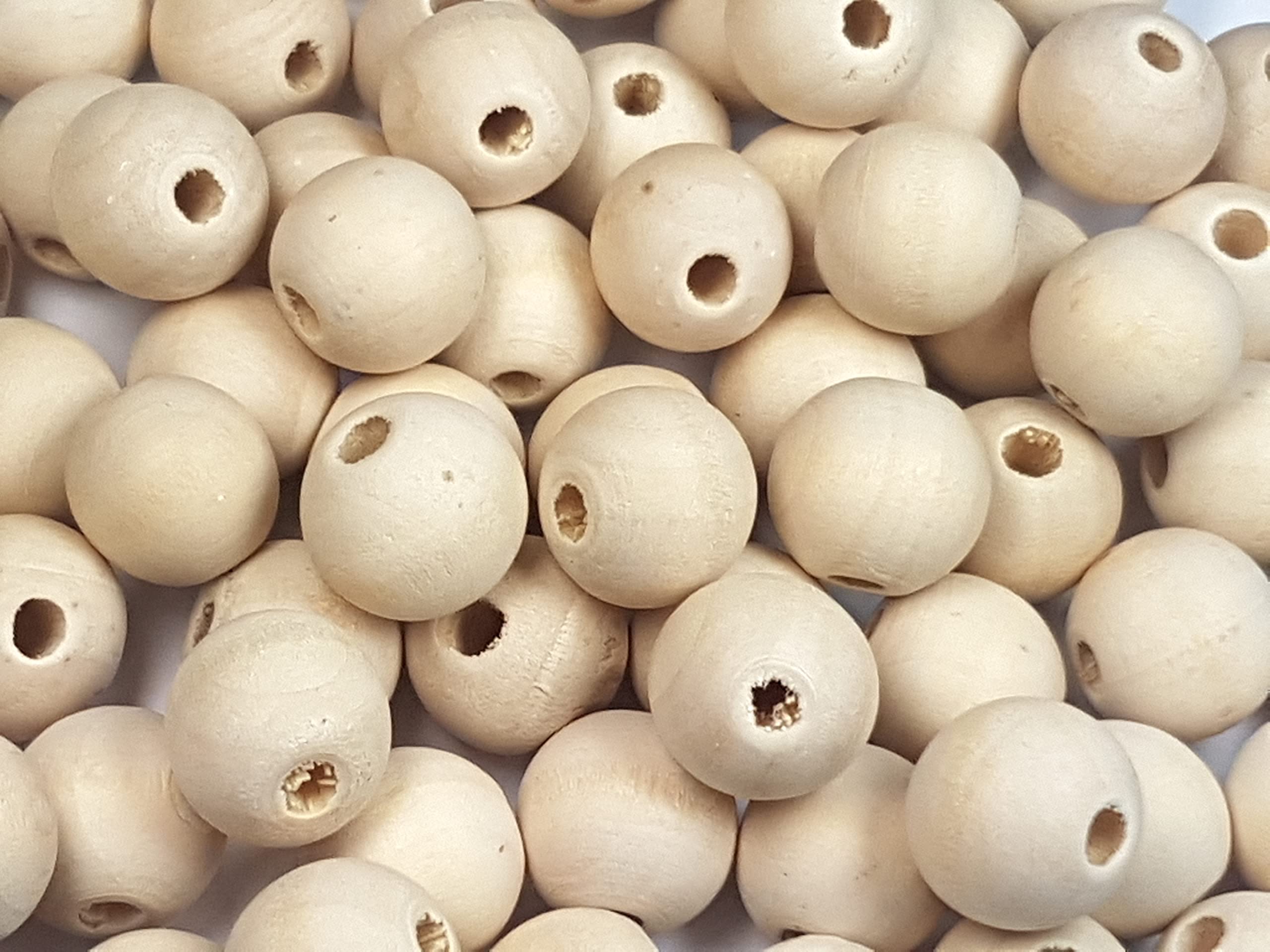 celloexpress Natural Wooden Round Beads Used for Handmade Jewellery or Macrame (16mm (3mm Hole), Pack of 50) โ image 1