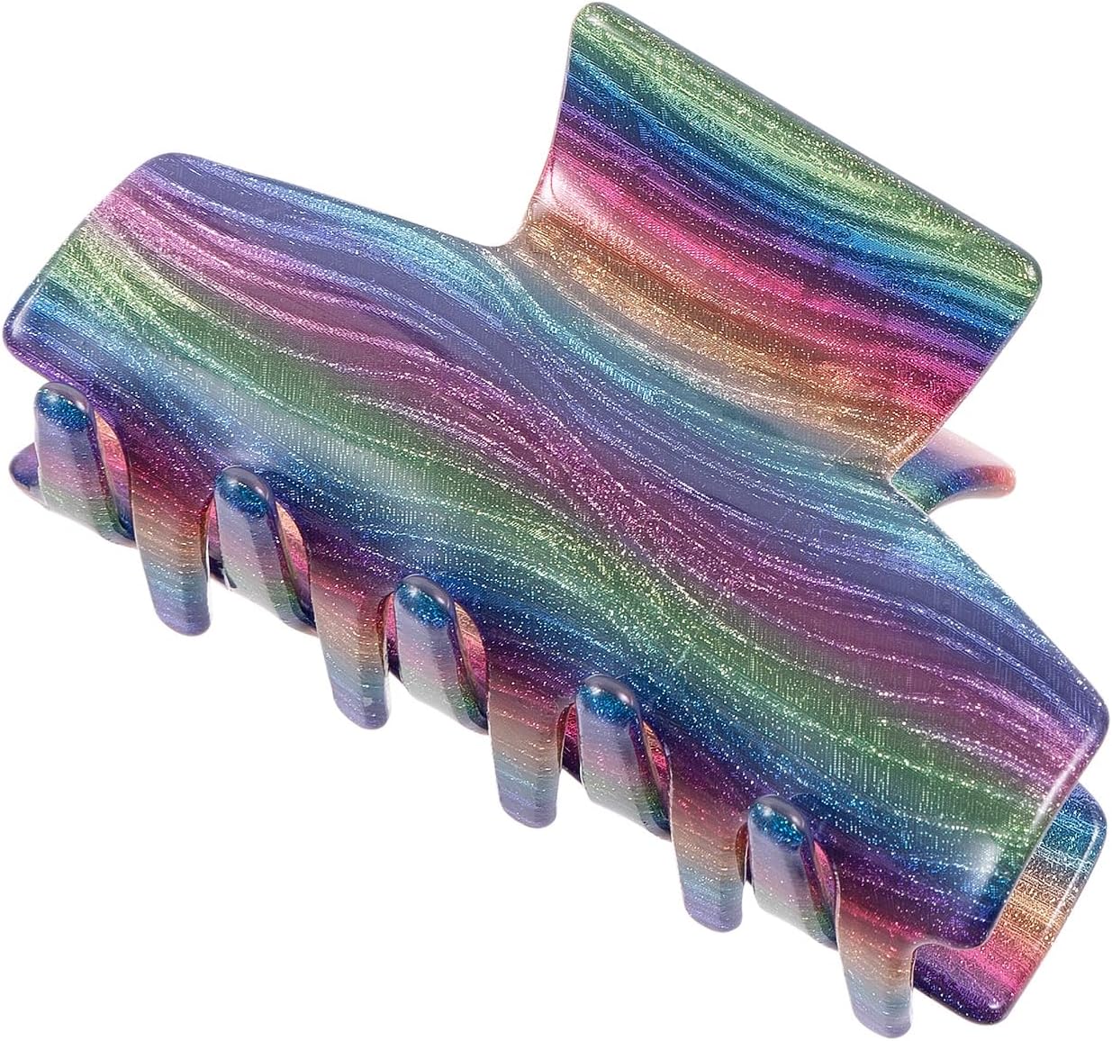 Acrylic Rectangle Claw Clip 3 inch Cellulose Acetate Star Strong Hold Jaw Banana Hair Claw Clip Barrettes Non Slip for Women Girls Thick Curly Fine Hair Decor Accessories Xmas Gift