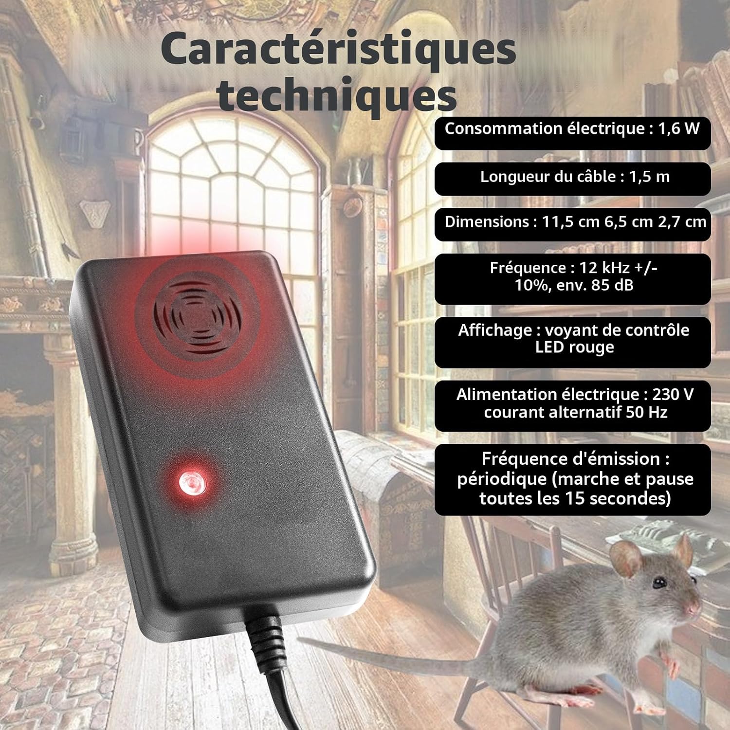 Répulsif Souris Ultrason, 2pc Ultrasons Anti Rongeurs, Piege a la Fouine Repulsif Rongeur pour Voiture, Anti Rongeur Voiture, Ultrason Souris et Rats pour Maison, Jardin, Garage — vue 4
