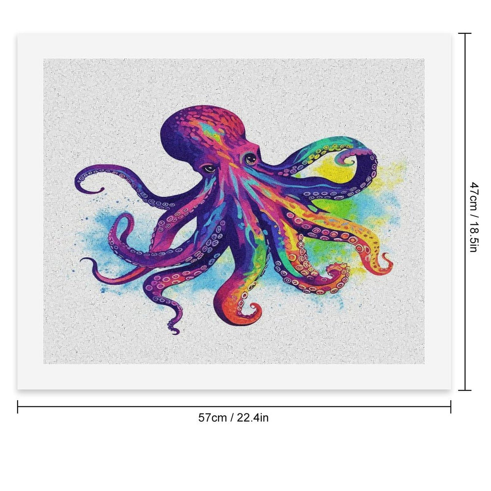 Amazon | SKTNBM デジタル油絵、カラフルなタコのプリントDIY