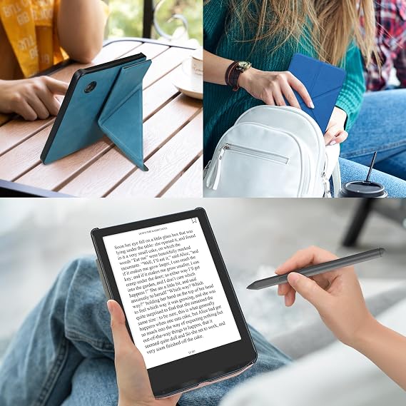 kwmobile Cover for Pocketbook Verse/Verse Lite/Verse Pro/Color/Vivlio Light/Light HD Case - Slim PU Leather eReader Cover with Stand and auto Sleep funktion - Petrol