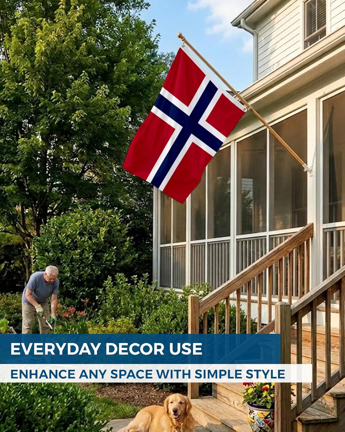AGAS 2 x 3 Feet Norway Flag Heavyweight Nylon Brass Grommets Stitched Edges Fade Resistant & Vivid Colors