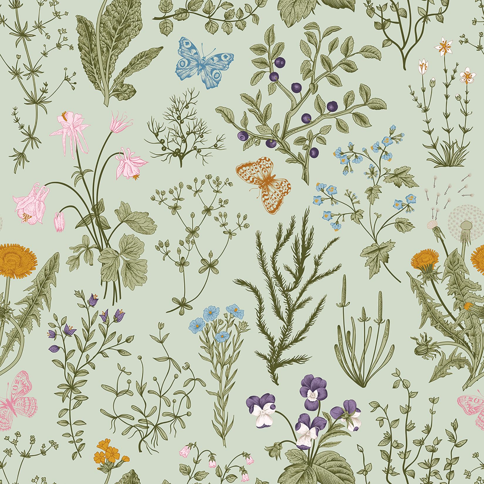 ANHUIB Blumen Tapete Selbstklebende Blätter Pflanzen Tapete 44x300cm Blumentapete für Schrank Fototapete Selbstklebend Floral Wohnzimmer Deko Wasserdicht Möbelfolie Pflanzen Klebefolie Schlafzimmer