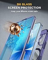 Vista 483 de Miracase Funda magnética para iPhone 14 de 6.1 pulgadas, protector de pantalla de vidrio templado integrado + protector de lente, compatible