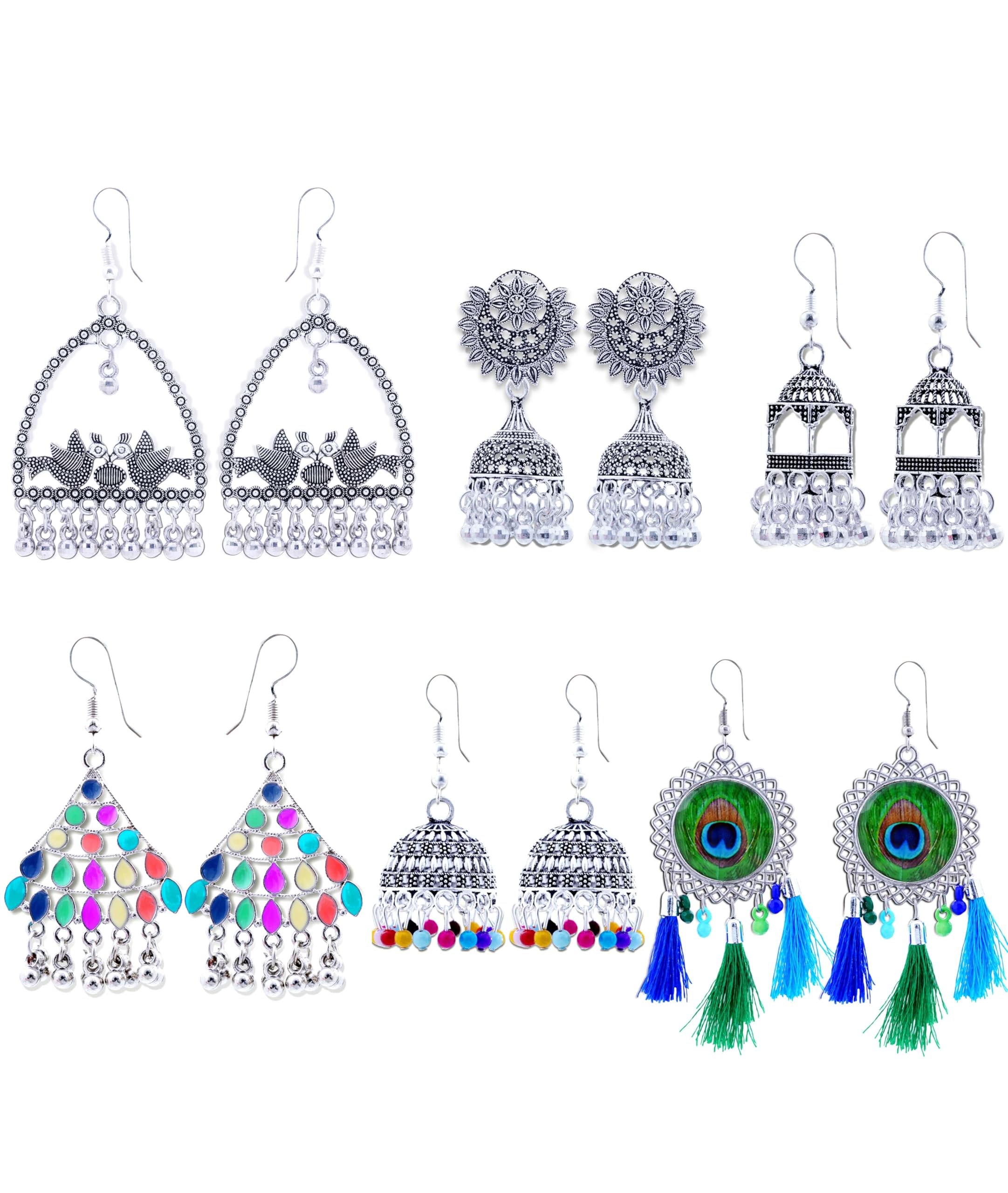 Fubs Combo Of 6 Designer Oxidised Jhumkas with Hug Ring, Pearl Bracelet And Love Note | Gift for Girlfriend | Birthday Gift (Tujhe jhumke pasand hai mujhe jhumko me tu) (B0D9DB2D6B) Amazon Price History, Amazon Price Tracker