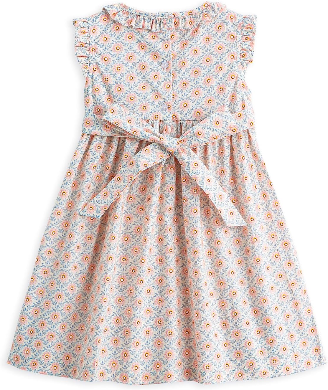 Curipeer Little Girls Summer Dress Floral Short Sleeve Cotton Casual Outfit Dress 12M-8Y - Image 2