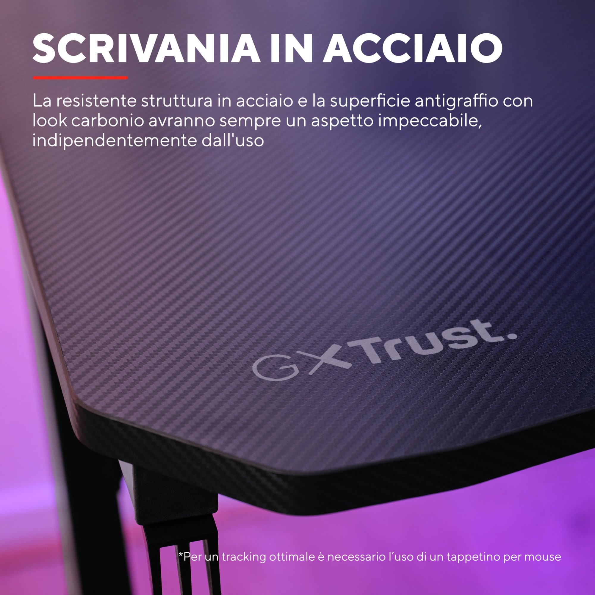 GXTrust Dynamus Scrivania 120 x 60 cm, Tavolo Gaming PC Computer, Nero | Supporto per Cuffie e Portabicchiere, Struttura in Metallo, Sistema di Estione dei Cavi