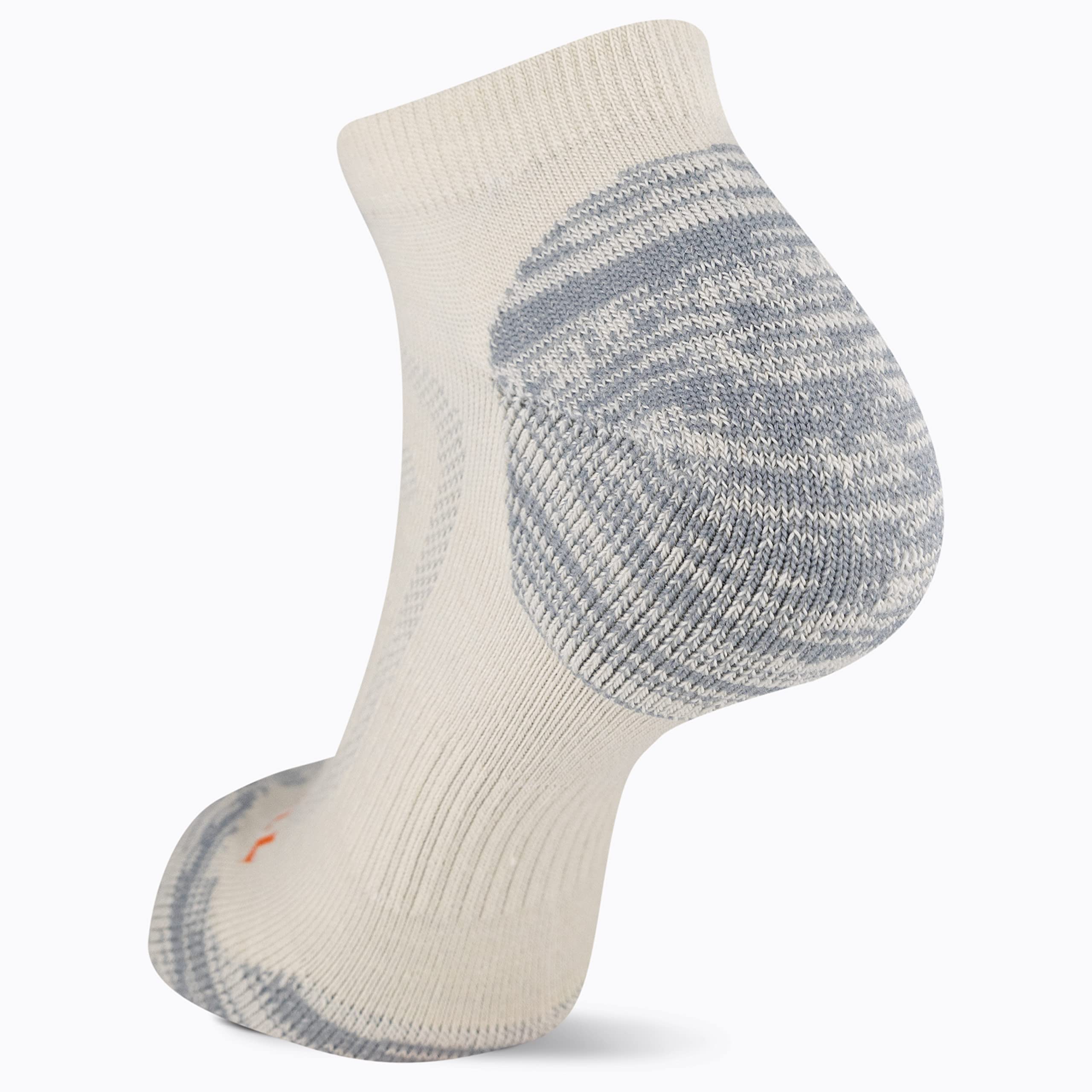 Merrell Men's And Women's Zoned Cushioned Wool Hiking Low Cut Socks-Breathable Arch Support Calzini, Bianco (Whisper White), X-Large Unisex-Adulto