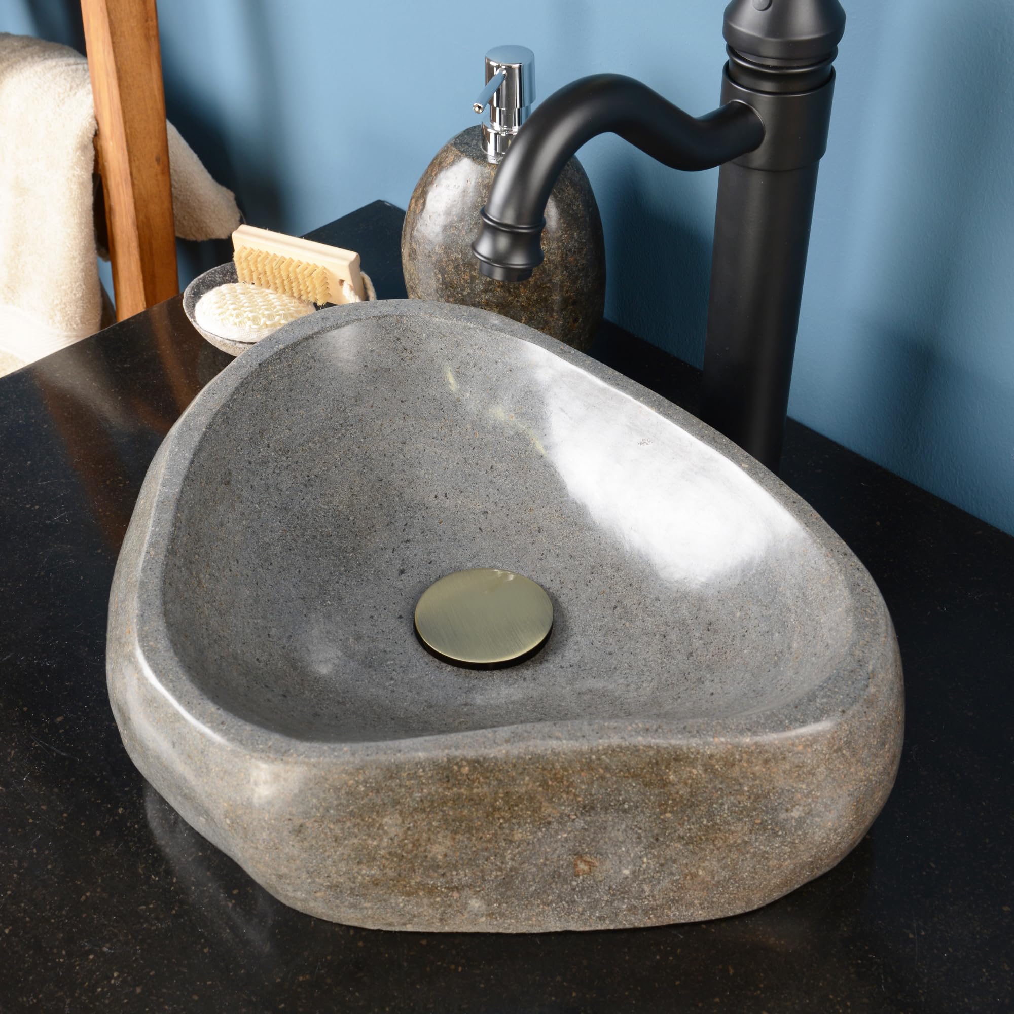 Válvula de desagüe Pop Up sin rebosadero para lavabo y lavabo, desagüe universal de latón, incluye juntas para lavabos de todo tipo