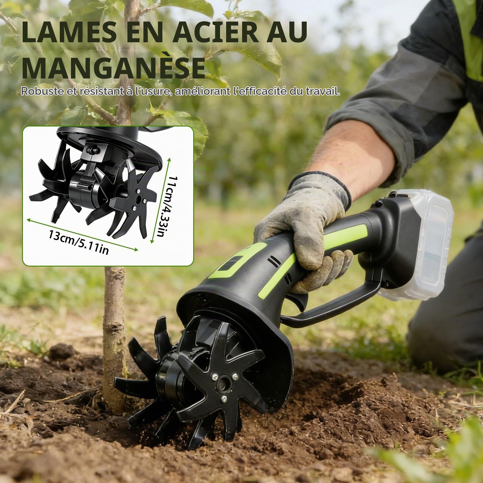 Motobineuse électrique Compatible avec Makita 21V